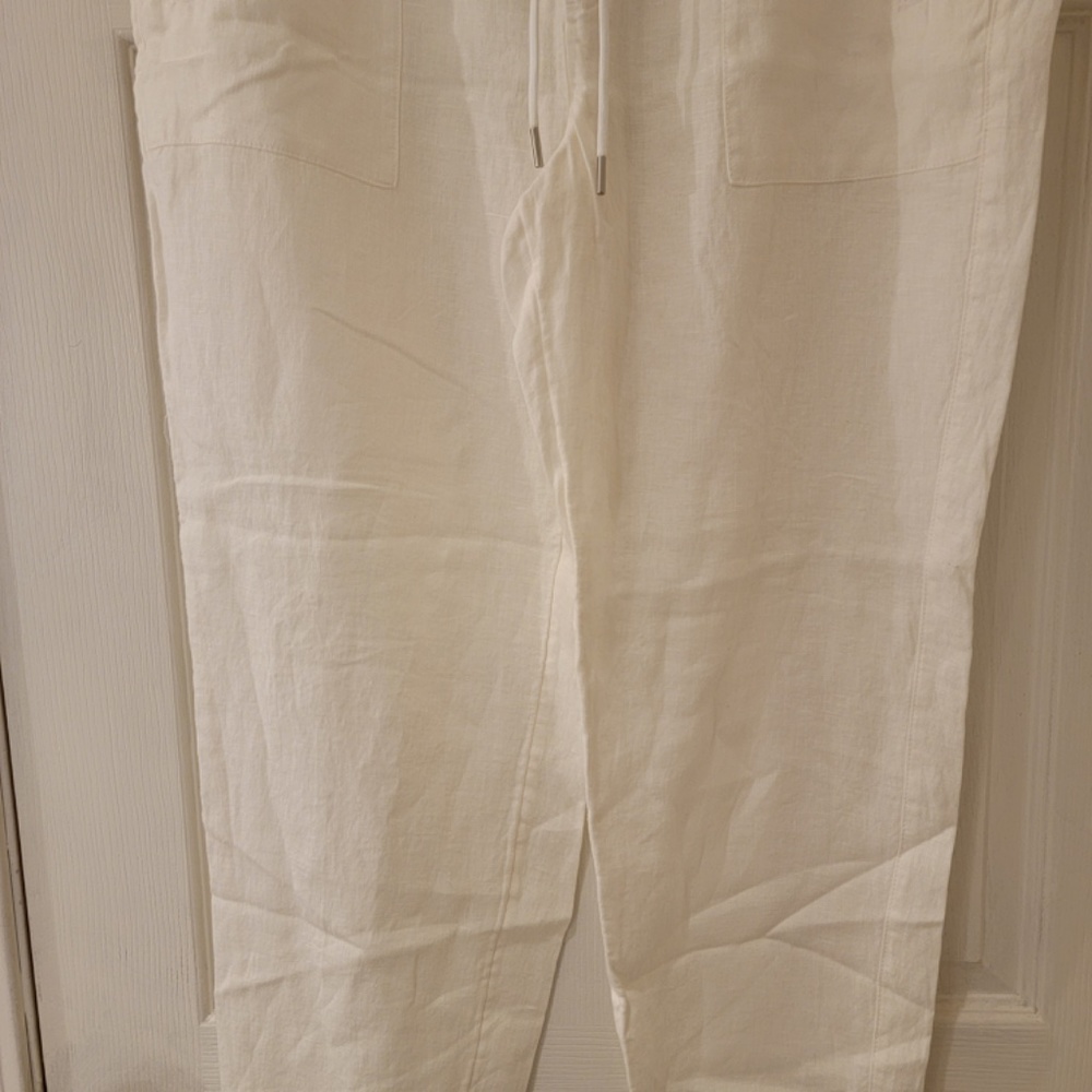 Athleta White Linen Retreat Jogger Pants - Picture 6 of 11